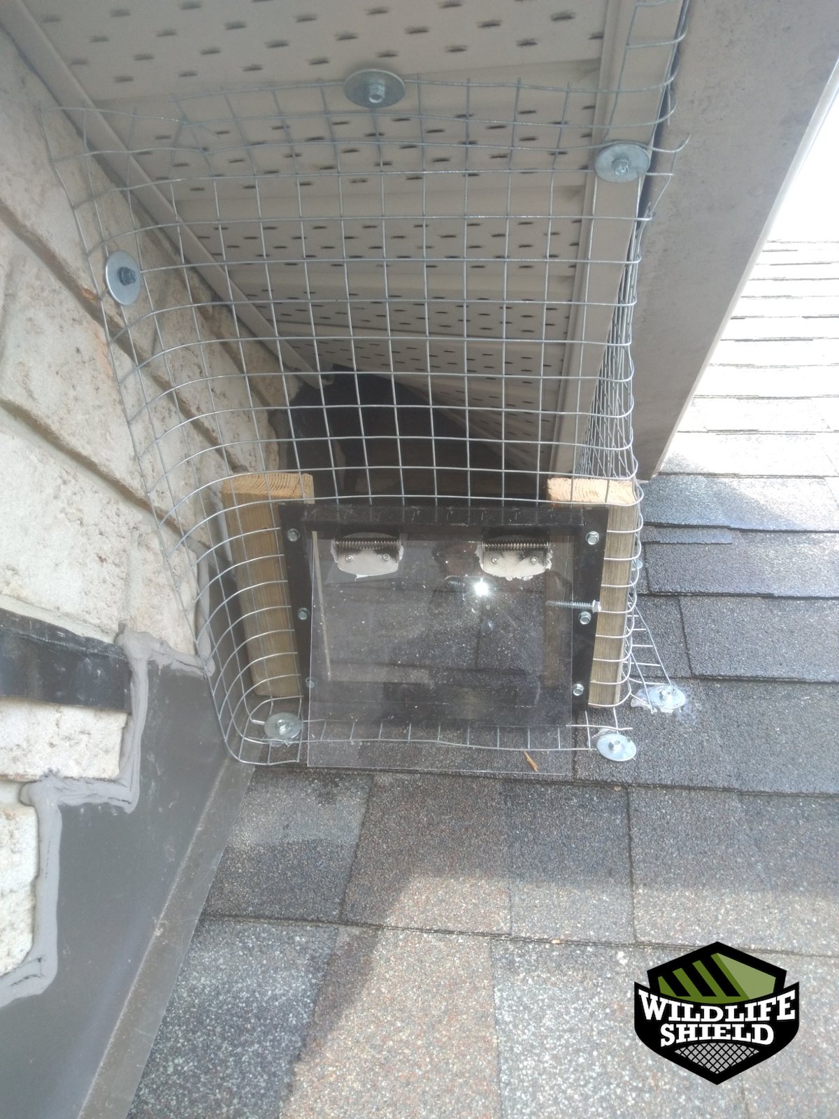 vaughan soffit one way door install 04